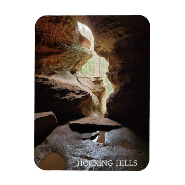 Imán Hocking Hills Ohio Cueva icónica (Vertical)