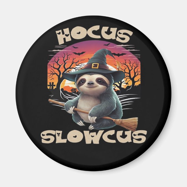 Imán Hocus Slowcus Sloth amantes del disfraz de Hallowe (Frente)