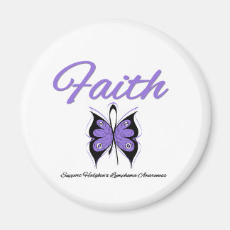 Imán Hodgkins Lymphoma Faith Butterfly Ribbon