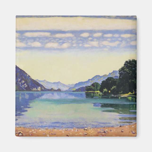 Imán Hodler - Lago Thun de Lessig, pintura famosa, (Frente)