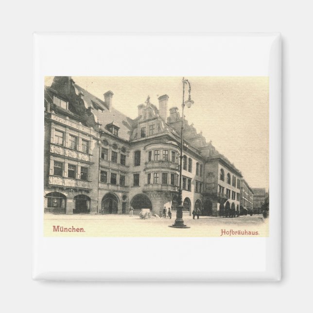 Imán Hofbrauhaus, Munich, Alemania 1900 Vintage (Frente)