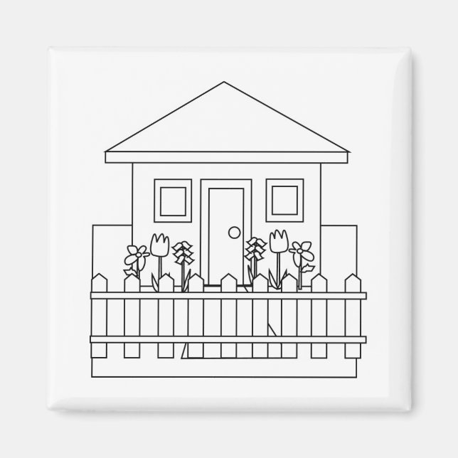 Imán Hogar con cerca (Frente)