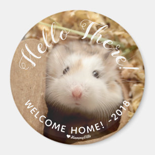 Imán Hogar de bienvenida de Cute Hamster Hello There