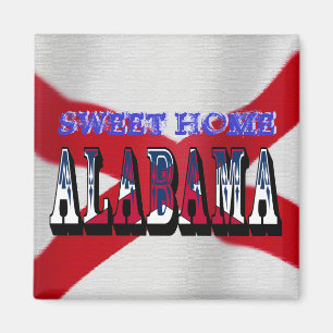 Imán Hogar dulce Alabama State Flag Magnet
