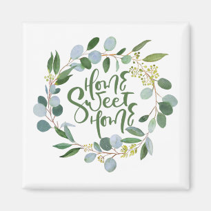 Imán Hogar Dulce Hogar Eucalyptus Wreath