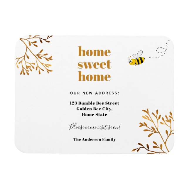 Imán Hogar dulce hogar moderno elegante (Horizontal)