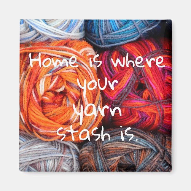 Imán Hogar es donde está tu hilo de hilo (Frente)