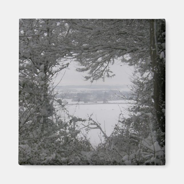 Imán Hogar Para Las Vacaciones Amor Nieve Fotografía De (Frente)