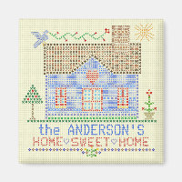 Hogar Sweet Home Cross Stitch House Personalizado