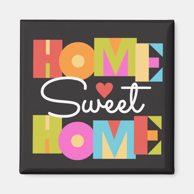 Imán Hogar Sweet Home Magnet - Cartas de bloque de colo (Frente)