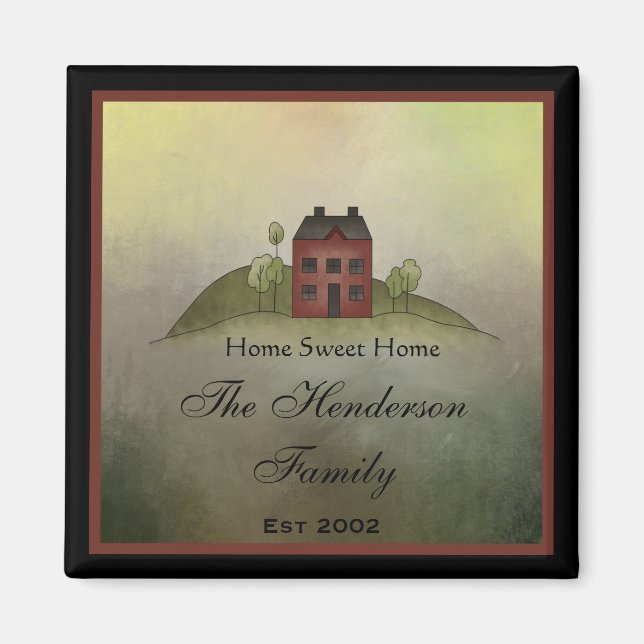 Imán Hogar Sweet Home Square Fridge Magnet (Frente)