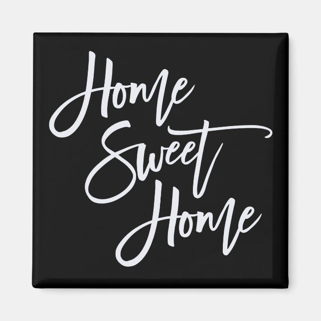 Imán Hogar Sweet Home White Typography Black (Frente)