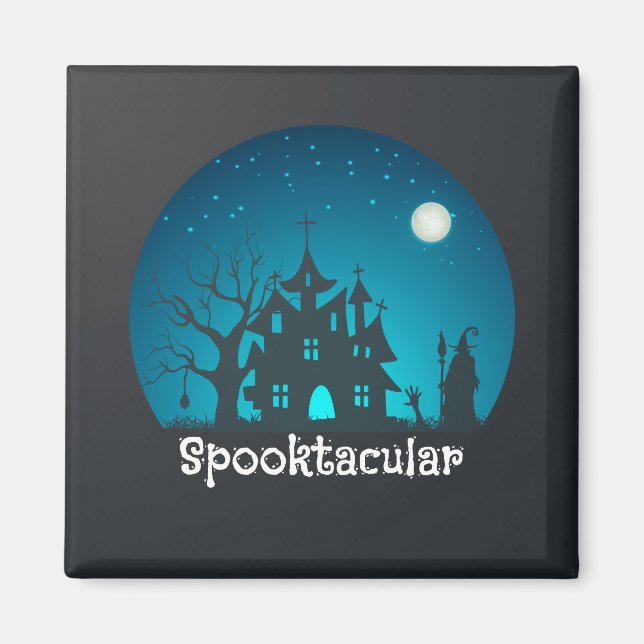 Imán Hogar trinitense de azul y negro en Spooktacular (Frente)