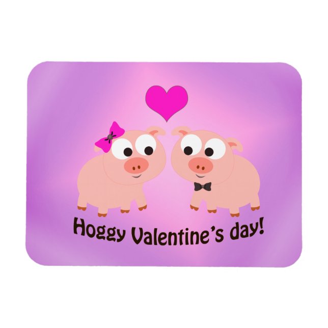 Imán Hoggy El día de San Valentín Pig Love (Horizontal)