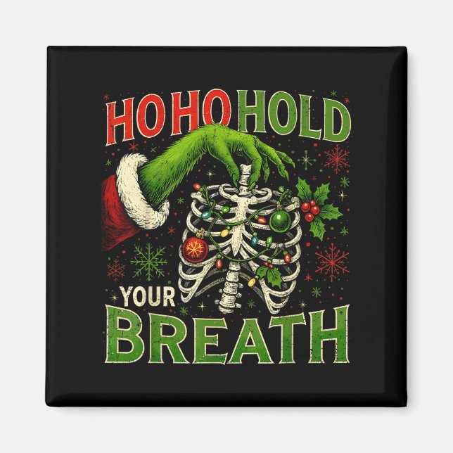 Imán Hoho Hold Your Breath Funny Nurse Christmas  (Frente)