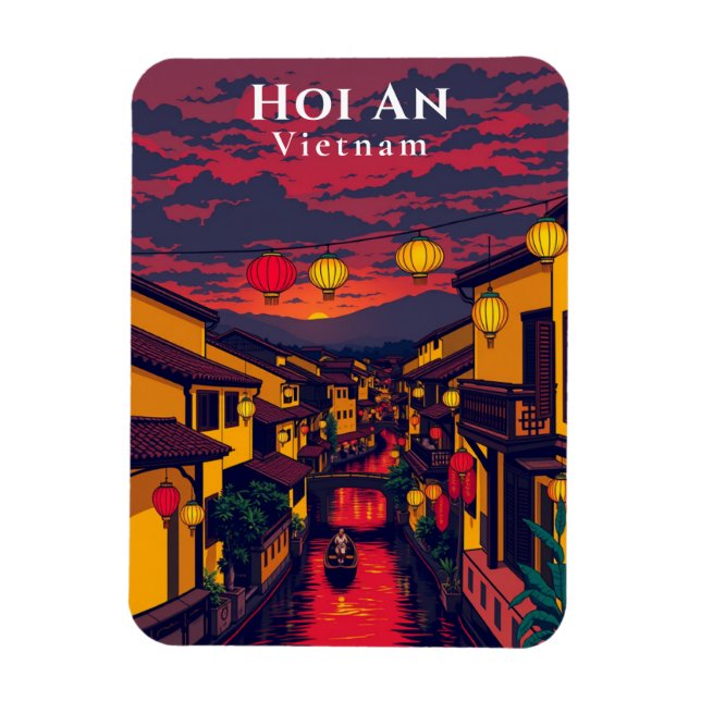 Imán Hoi An Vietnam Antiguo Patrón De Pueblo (Vertical)