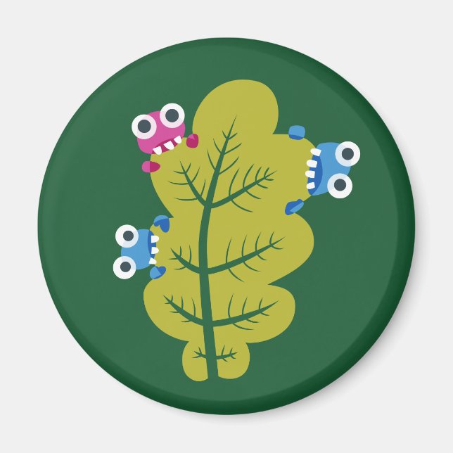 Imán Hoja Cuta Comida Por Personalizados Bugs Niños (Frente)