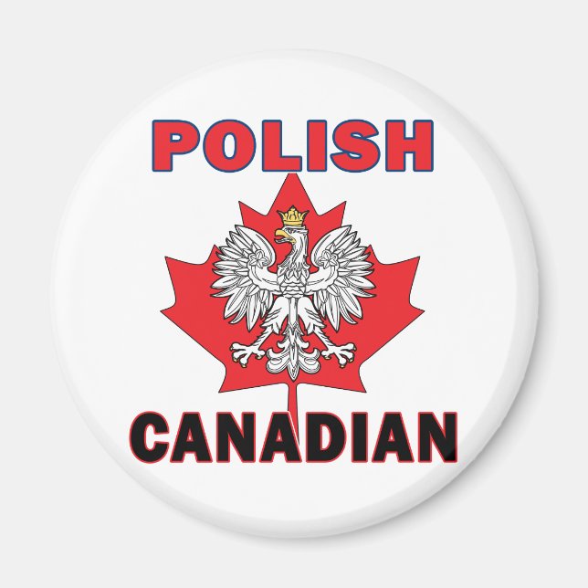 Imán Hoja de águila canadiense polaca (Frente)