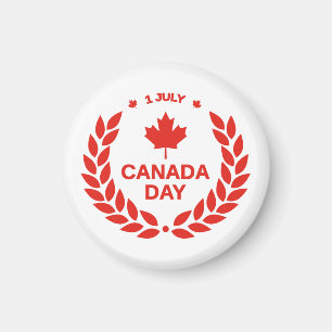 Imán hoja de arce del día canadiense rojo 1 de julio bl