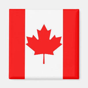 Imán Hoja de Arce Roja Brillante Bandera de Canadá