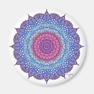 Imán Hoja de Flor Púrpura Mandala