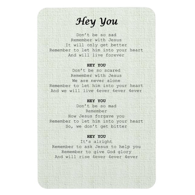 Imán hoja de imán-Hey tú - (Vertical)