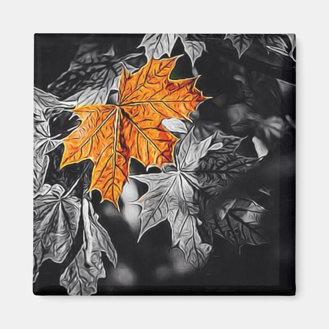 Imán Hoja de otoño (Frente)