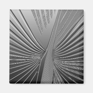 Imán Hoja de palma cromada Art Déco