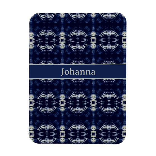 Imán Hoja de Palma en Azul Delft | Botánica Personaliza (Vertical)