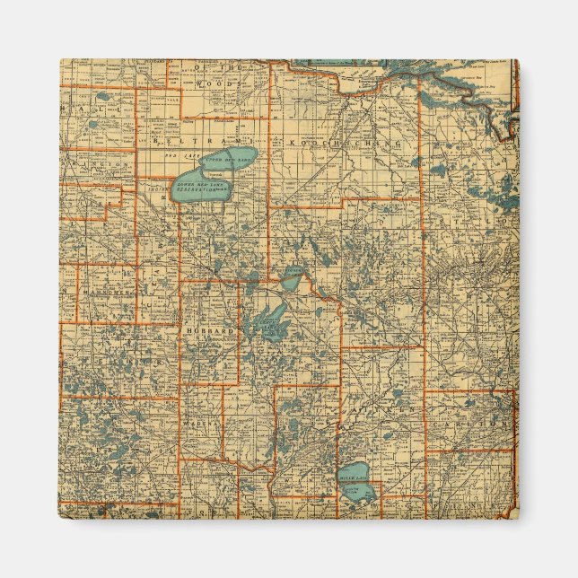 Imán Hoja de ruta de Minnesota (Frente)