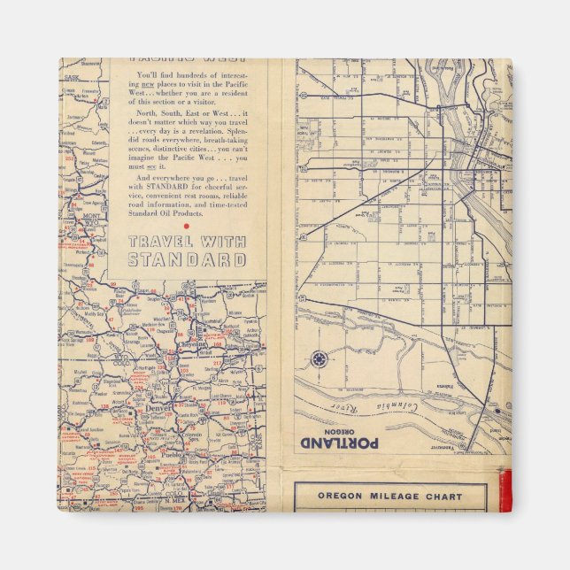 Imán Hoja de ruta de Oregon (Frente)