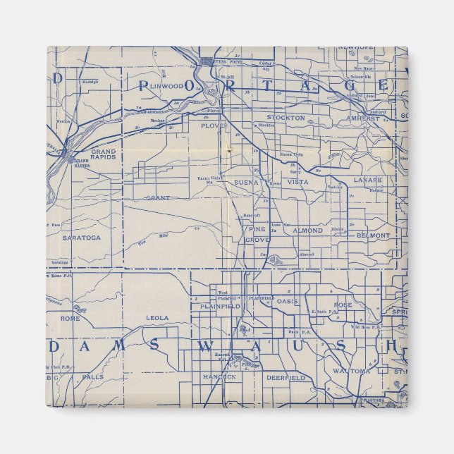 Imán Hoja de ruta para bicicletas de Wisconsin (Frente)