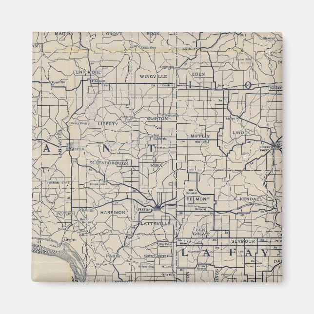 Imán Hoja de ruta para bicicletas de Wisconsin 8 (Frente)