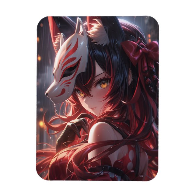 Imán Hoja del Kitsune | Fox Samurai (Vertical)