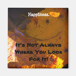 Imán Hojas Caídas Y Cara Feliz