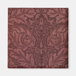 Imán Hojas de Acanto Rojo Oscuro (por William Morris)