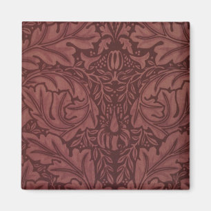 Imán Hojas de Acanto Rojo Oscuro (por William Morris)