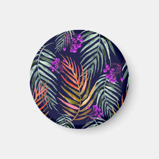 Imán Hojas de acuarela tropical, salpicaduras abstracta