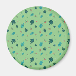 Imán Hojas de árbol evergreen y Berries Red Holly