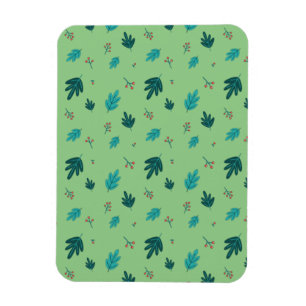 Imán Hojas de árbol evergreen y fresas rojas