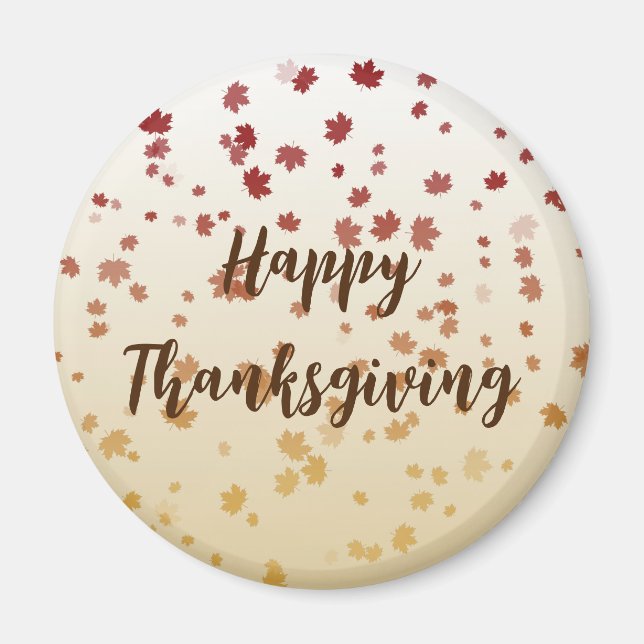 Imán Hojas de arce de Acción de Gracias (Frente)