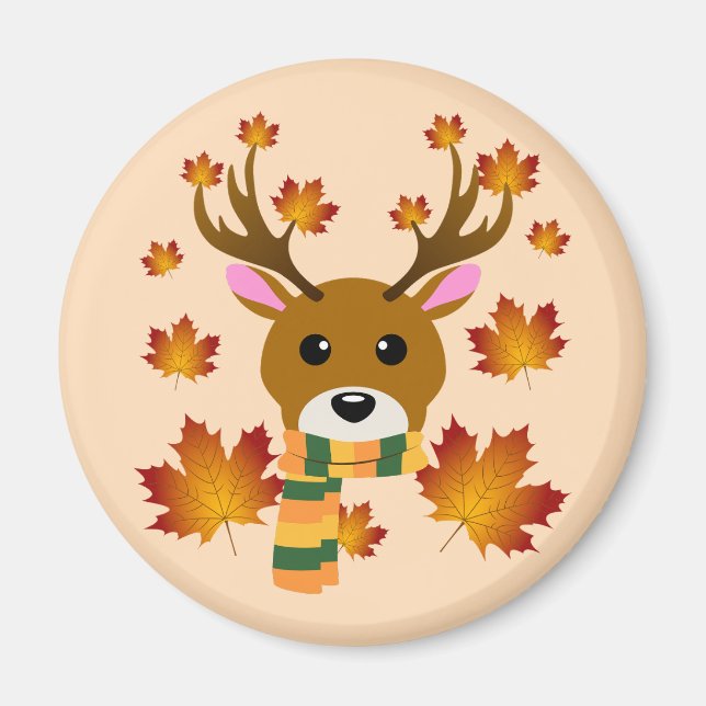 Imán Hojas de arce de ciervo de otoño (Frente)