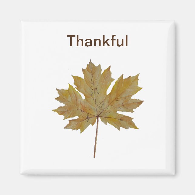 Imán Hojas de arce, tonos marrones y dorados (Frente)