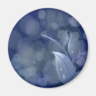 Imán Hojas de Bokeh Azul