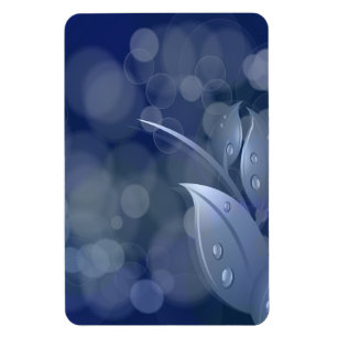 Imán Hojas de Bokeh Azul
