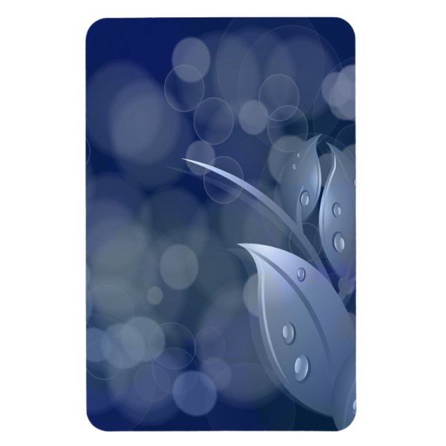 Imán Hojas de Bokeh Azul (Vertical)