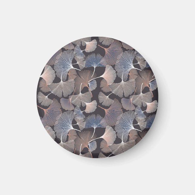 Imán Hojas de Ginkgo: elegante patrón natural. (Frente)
