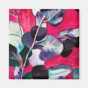 Imán Hojas de goma acuarela arte