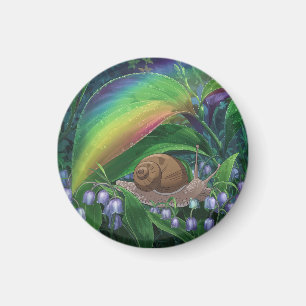 Imán Hojas de jacinto coloridas y caracol