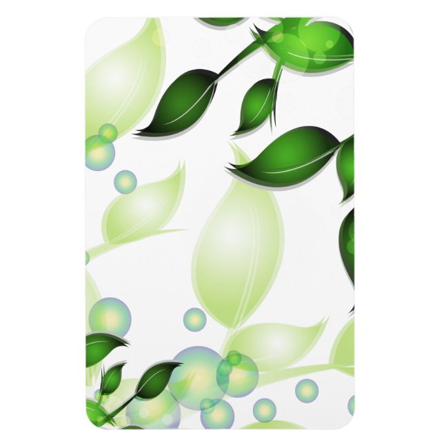 Imán Hojas de jardín frescas en blanco (Vertical)